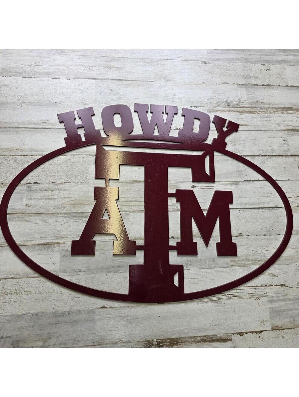 Texas A&M University Aggies Metal Sign Art HOWDY Display House Mancave Barn